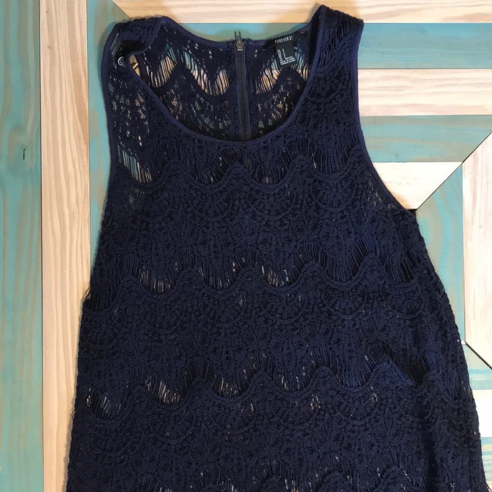 Forever21 Blue Lace Sleeveless Top💙